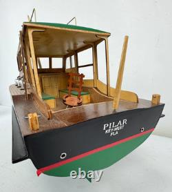 Vintage Replica Model of Ernest Hemingway's Boat Pilar Display Model with Stand