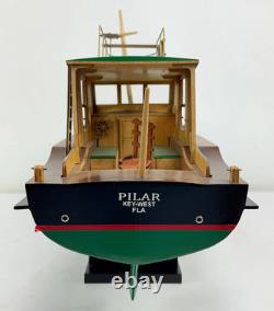 Vintage Replica Model of Ernest Hemingway's Boat Pilar Display Model with Stand