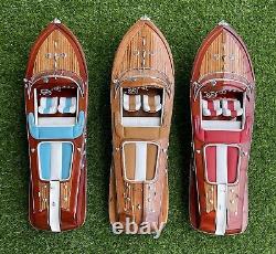 Vintage Riva 116 Italian Speed Boat 21L Wooden Handmade Model, Birthday Gift