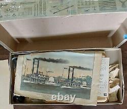 Vintage SCIENTIFIC Robert E Lee WOOD MODEL BOAT SHIP Kit OPEN BOX See Pics