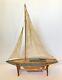 Vintage Sailboat 26 Wooden Pond Boat Yacht Nautical Model With Stand
