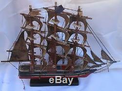 Vintage Sailing Ship Boat Model Wood Cuttysark 1869 (sh1120)