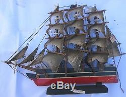 Vintage Sailing Ship Boat Model Wood Cuttysark 1869 (sh1120)