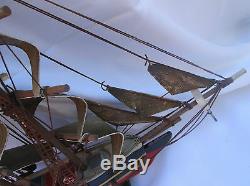 Vintage Sailing Ship Boat Model Wood Cuttysark 1869 (sh1120)