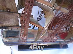 Vintage Sailing Ship Boat Model Wood Cuttysark 1869 (sh1120)