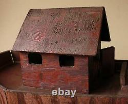 Vintage Scratch Built Wooden Noah's Ark. Handmade Folk Art Wood Model Ship Boat