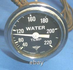 Vintage Stewart Warner Wings Curved Glass Water Temperature Gauge 2-1/16 CT13