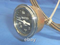 Vintage Stewart Warner Wings Curved Glass Water Temperature Gauge 2-1/16 CT13