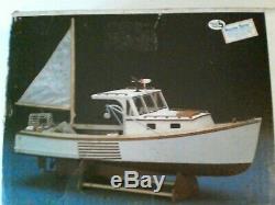 Vintage THE MAINE LOBSTER BOAT All Wooden Display Model Wood Midwest Open box