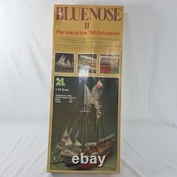Vintage The Blue Nose Ship Wooden Model 15 1/2 Tall Ship 1/75 In Box