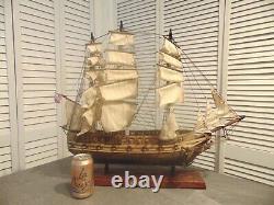 Vintage USS Constitution 1797 Wood Boat Model Ship Made in Spain 26 L x 22 H