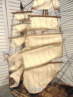 Vintage USS Constitution 1797 Wood Boat Model Ship Made in Spain 26 L x 22 H