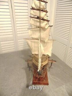 Vintage USS Constitution 1797 Wood Boat Model Ship Made in Spain 26 L x 22 H