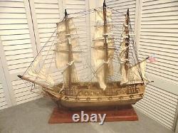 Vintage USS Constitution 1797 Wood Boat Model Ship Made in Spain 26 L x 22 H