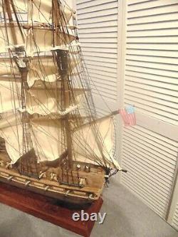 Vintage USS Constitution 1797 Wood Boat Model Ship Made in Spain 26 L x 22 H