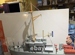 Vintage WWII era Wood U. S. Navy PT Boat Model Ship Folk Art 27 Long