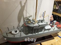 Vintage WWII era Wood U. S. Navy PT Boat Model Ship Folk Art 27 Long