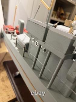 Vintage WWII era Wood U. S. Navy PT Boat Model Ship Folk Art 27 Long
