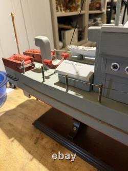 Vintage WWII era Wood U. S. Navy PT Boat Model Ship Folk Art 27 Long