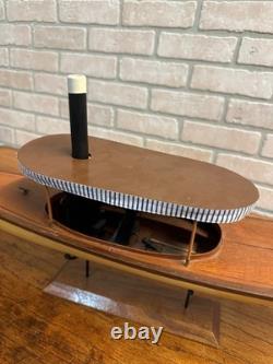 Vintage Wisconsin Mississippi River Wooden Boat Model Wood Ship with Stand