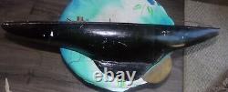 Vintage Wood Homemade 29 Pond Sailboat 45'' Mast Brass Rudder & Brass On Deck