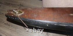 Vintage Wood Homemade 29 Pond Sailboat 45'' Mast Brass Rudder & Brass On Deck