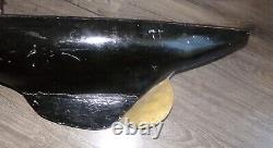 Vintage Wood Homemade 29 Pond Sailboat 45'' Mast Brass Rudder & Brass On Deck