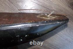 Vintage Wood Homemade 29 Pond Sailboat 45'' Mast Brass Rudder & Brass On Deck