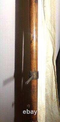 Vintage Wood Homemade 29 Pond Sailboat 45'' Mast Brass Rudder & Brass On Deck