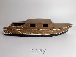 Vintage Wood Model Kit Motorized Speed Boat Hull for Completion/Resto/Display
