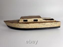 Vintage Wood Model Kit Motorized Speed Boat Hull for Completion/Resto/Display