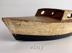 Vintage Wood Model Kit Motorized Speed Boat Hull for Completion/Resto/Display