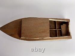Vintage Wood Model Kit Motorized Speed Boat Hull for Completion/Resto/Display