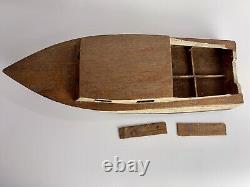 Vintage Wood Model Kit Motorized Speed Boat Hull for Completion/Resto/Display