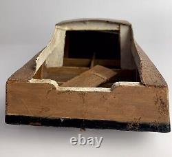 Vintage Wood Model Kit Motorized Speed Boat Hull for Completion/Resto/Display