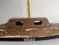 Vintage Wood Model Kit Motorized Speed Boat Hull for Completion/Resto/Display