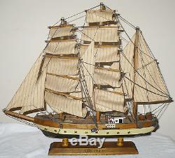 Vintage Wood Model Ship Boat Gorch Fock Assembled