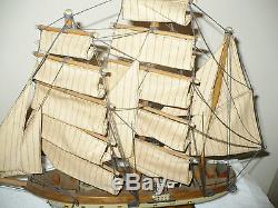 Vintage Wood Model Ship Boat Gorch Fock Assembled