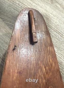 Vintage Wood Pond Yacht Boat Hull Antique Hand Carved Model Braine Steering Gear