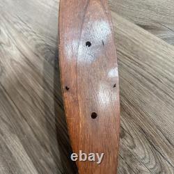 Vintage Wood Pond Yacht Boat Hull Antique Hand Carved Model Braine Steering Gear