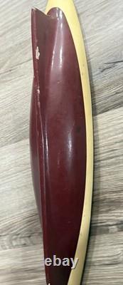 Vintage Wood Pond Yacht Boat Hull Antique Hand Carved Model Braine Steering Gear