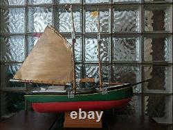 Vintage Wood Schooner SHIP WEATHERVANE Pond Yacht Model Boat 32x27 Mystic CT