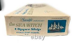 Vintage Wood Scientific Model The Sea Witch Clipper Ship Unbuilt Complete w. Box