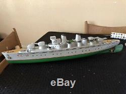 Vintage Wood Toy Boat Italian Submarine Ventura Tc17 Battery Operated Model