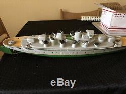 Vintage Wood Toy Boat Italian Submarine Ventura Tc17 Battery Operated Model