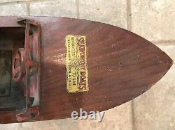 Vintage Wood Toy Seaworthy Boat Model 65