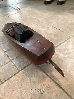 Vintage Wood Toy Seaworthy Boat Model 65