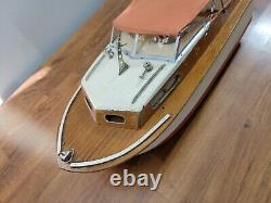 Vintage Wood fleet line Marlin Model Boat Battery Operated no outboard motor