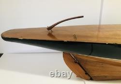 Vintage Wooden 1895 Cup Racer 36 Pond Yacht Model Sailboat Hull Only