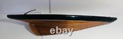 Vintage Wooden 1895 Cup Racer 36 Pond Yacht Model Sailboat Hull Only